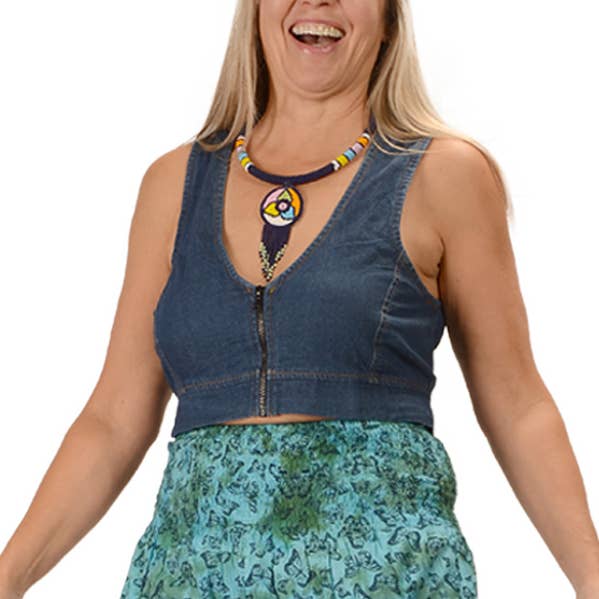 Denim haltervest voor wholesale door Gypsy Rose