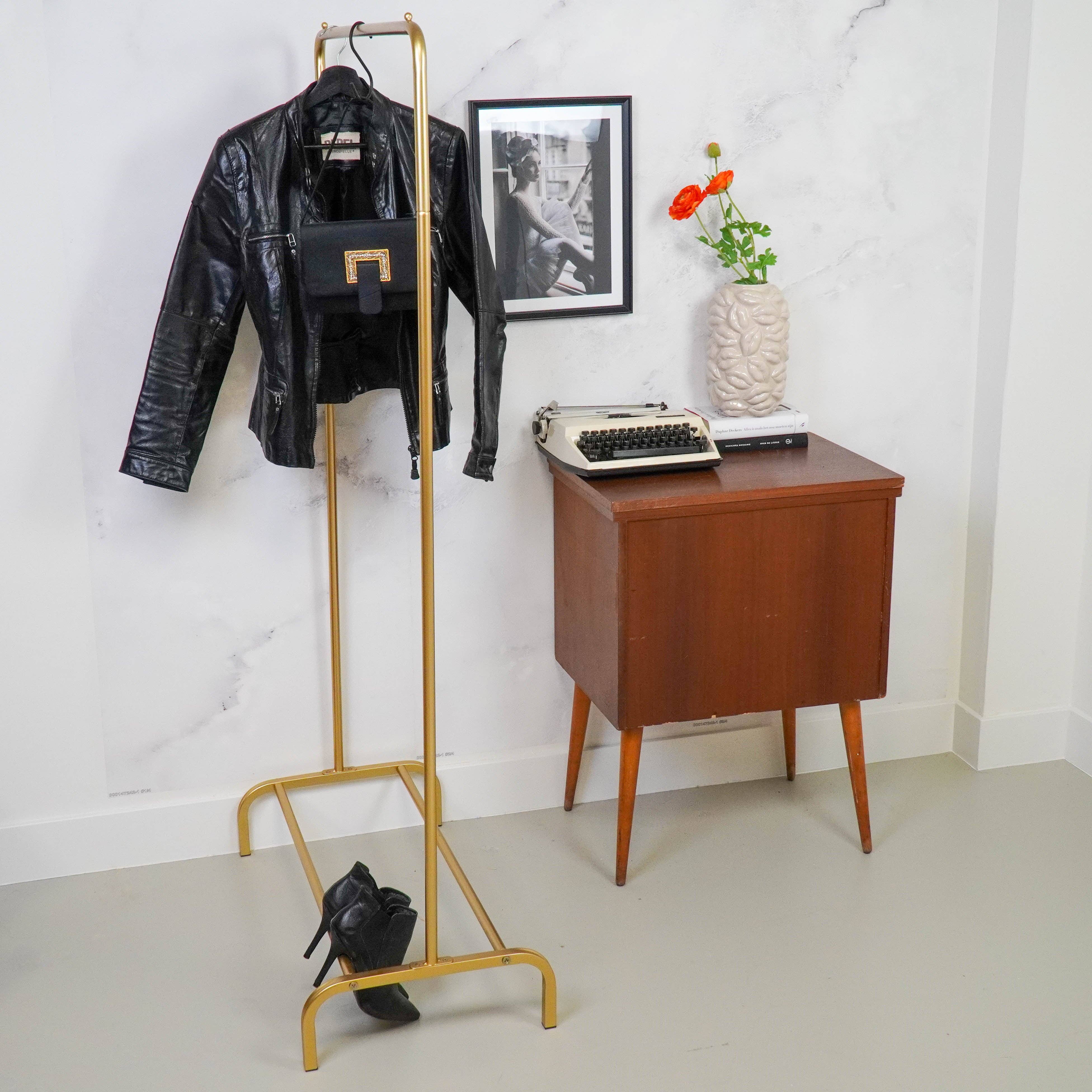 Housevitamin bv - Wholesale Coat Rack - Clothrack - Metal - Gold - 80x40x150cm4