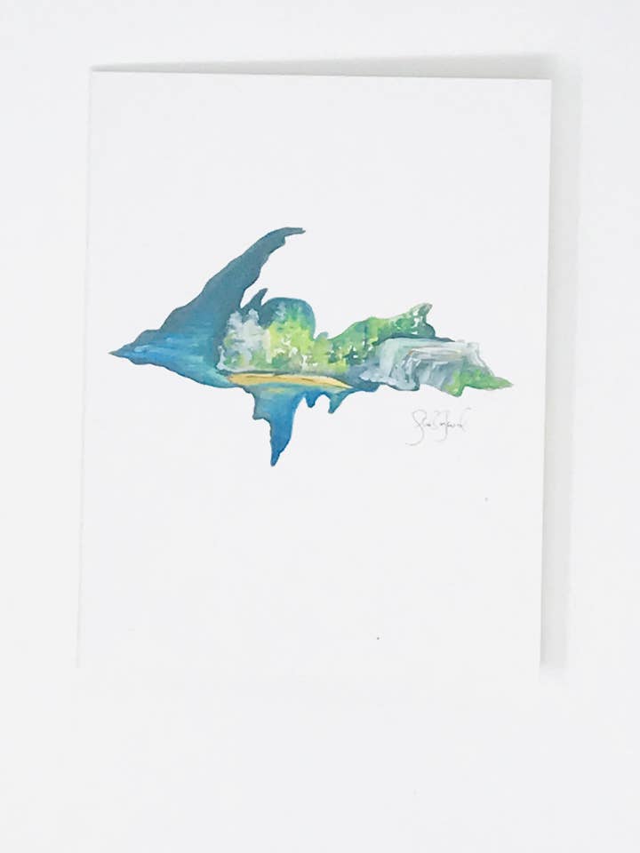 Upper Pennisula Michigan UP - Biglietto d'auguri per la vendita all'ingrosso da parte di Shelby Kregel Art and Design