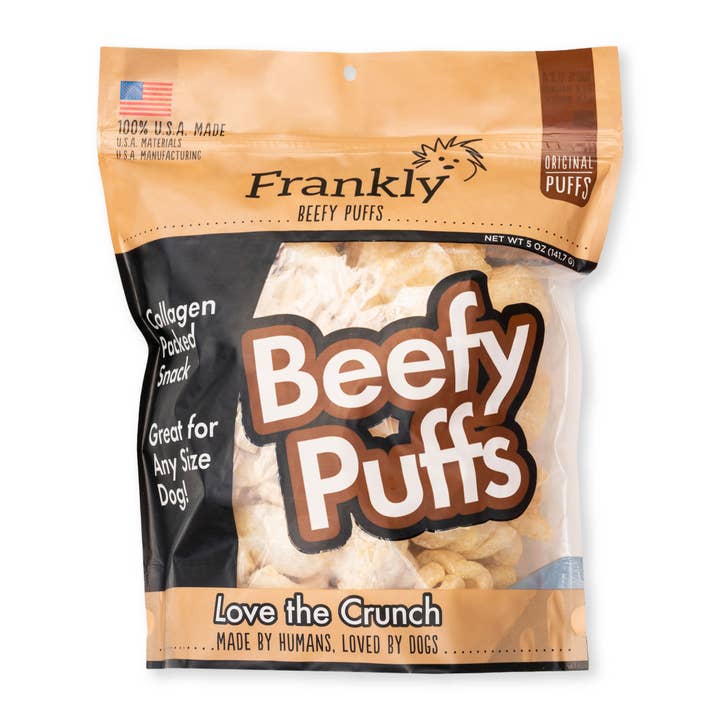 Beefy Collagen Puffs - Original 5 Oz for wholesale by Frankly Pet