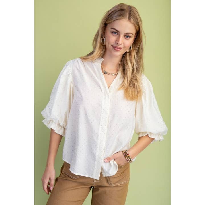Blouse ornée de strass pour femmes pour la vente par Upmost