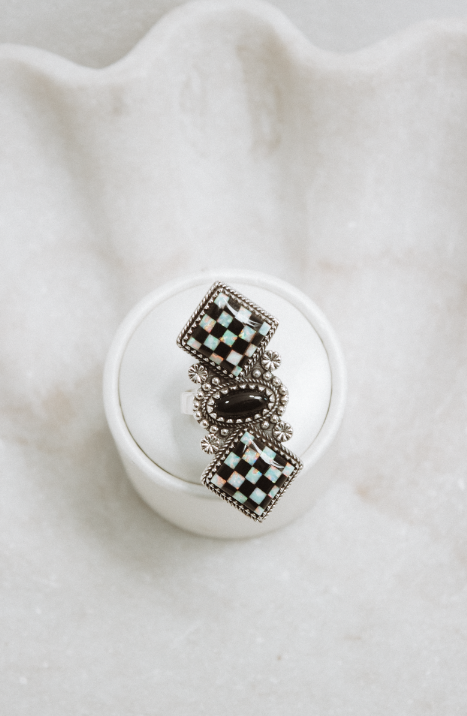 Krush Kandy - Venta al por mayor Anillos grandes/de cóctel - Anillo de Lienzo Jaque Mate2