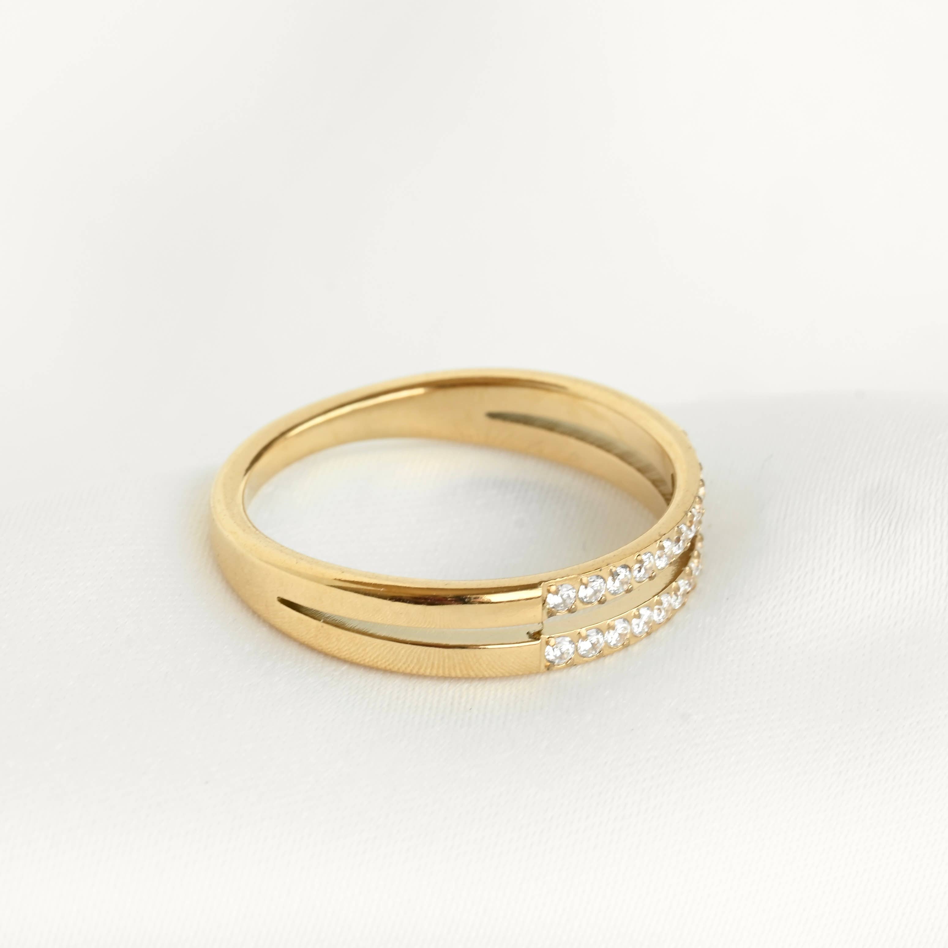 Blueyejewelry - Wholesale Multi-Stone Ring - Double Pavé CZ Ring - Slim Stacked Ring - Pave Diamond Band 8