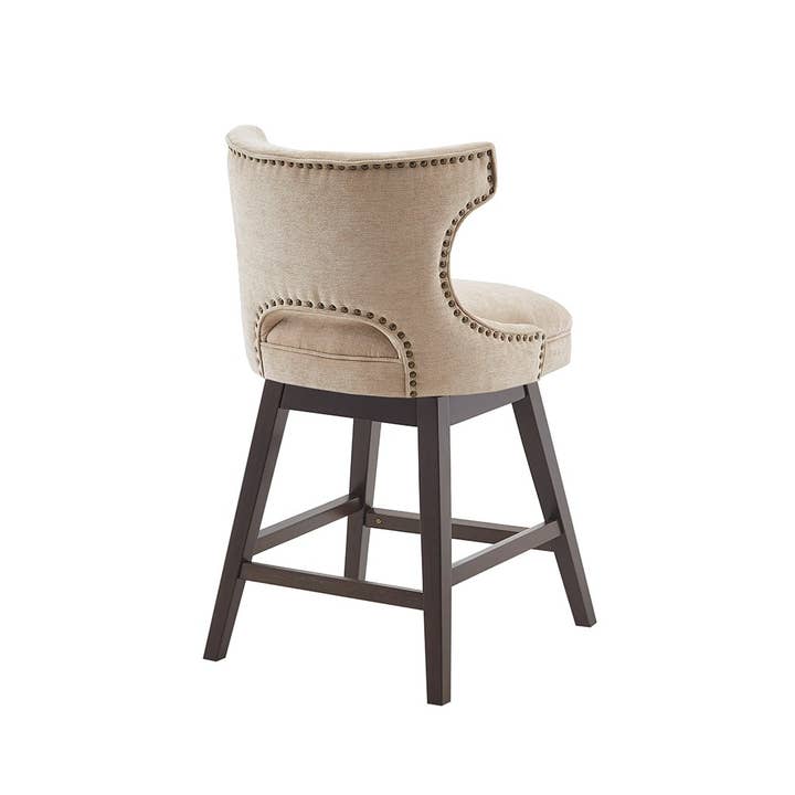 Olliix - Wholesale Stool - Open Back Winged Swivel Counter Stool, Beige