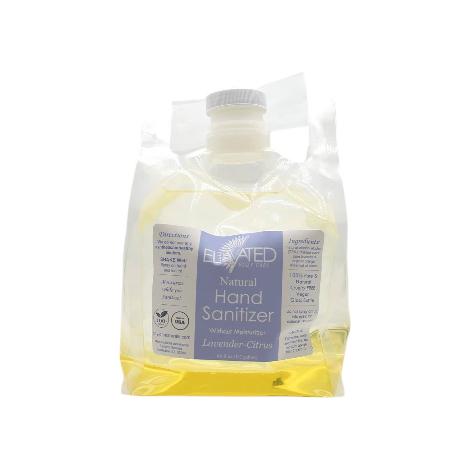 Taylor's Naturals - Vente Désinfectants pour les mains - RECHARGE/EN GROS de désinfectant pour les mains naturel ELEVATED9