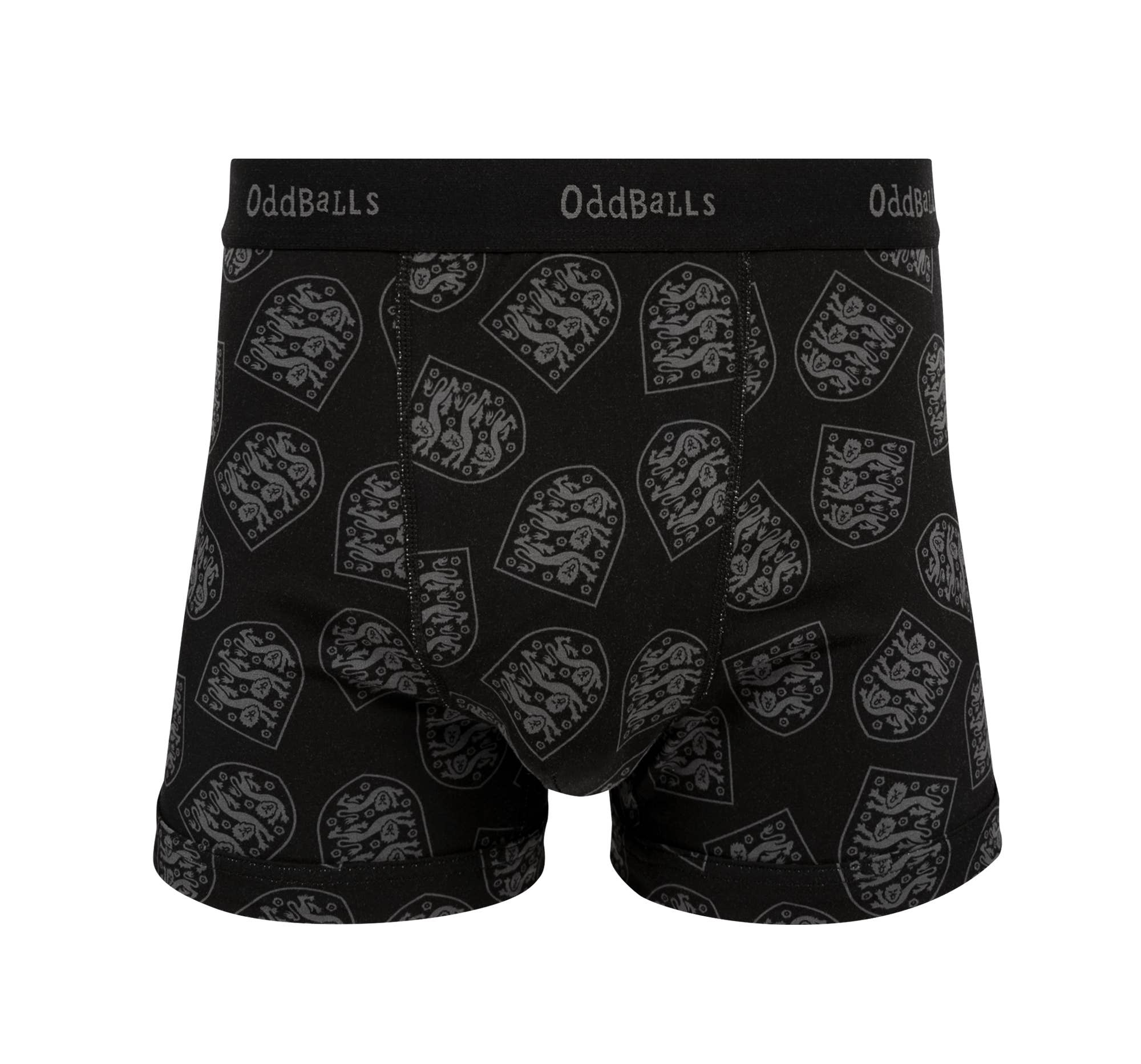 OddBalls – wholesale Underwear – Men's – England FA Black - Mens Cotton Boxer Shorts