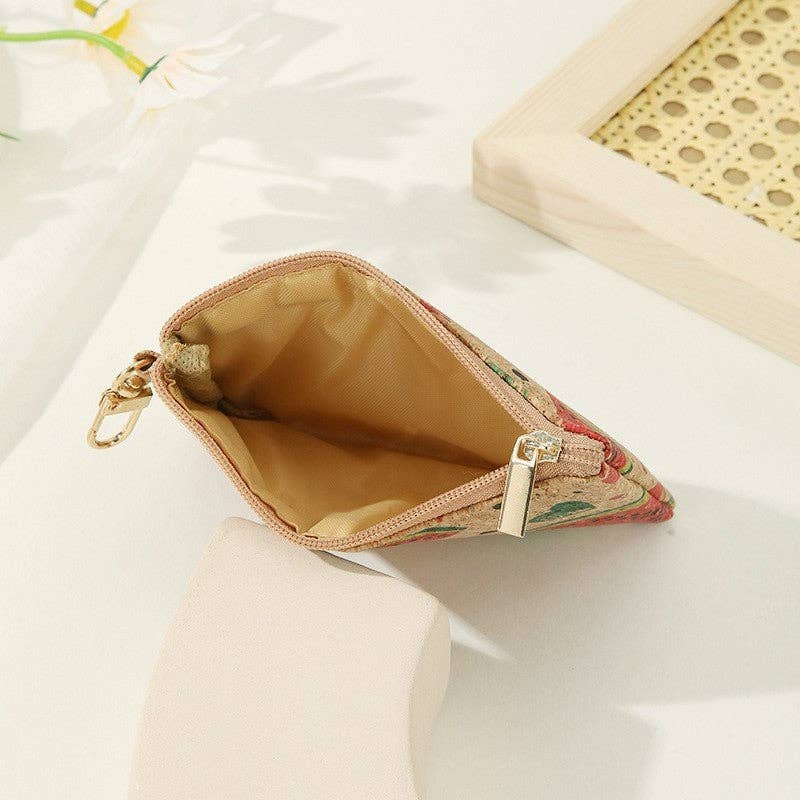 Plush Looks - Vente Porte-monnaie – femme - Porte-monnaie carré en liège imprimé multicouche7