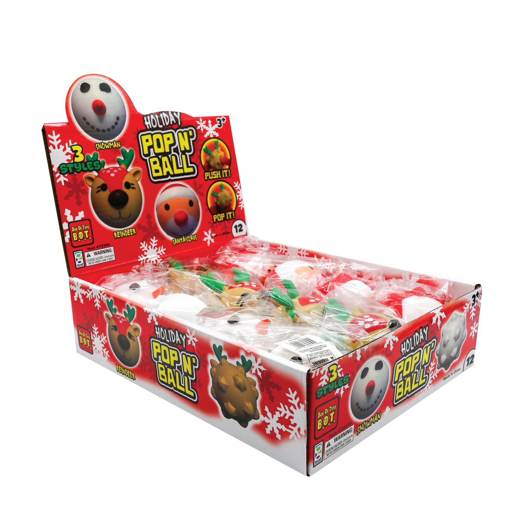 Geddes - Wholesale Sensory Ball - Baby - HOLIDAY POP N BALL  12/DSP2