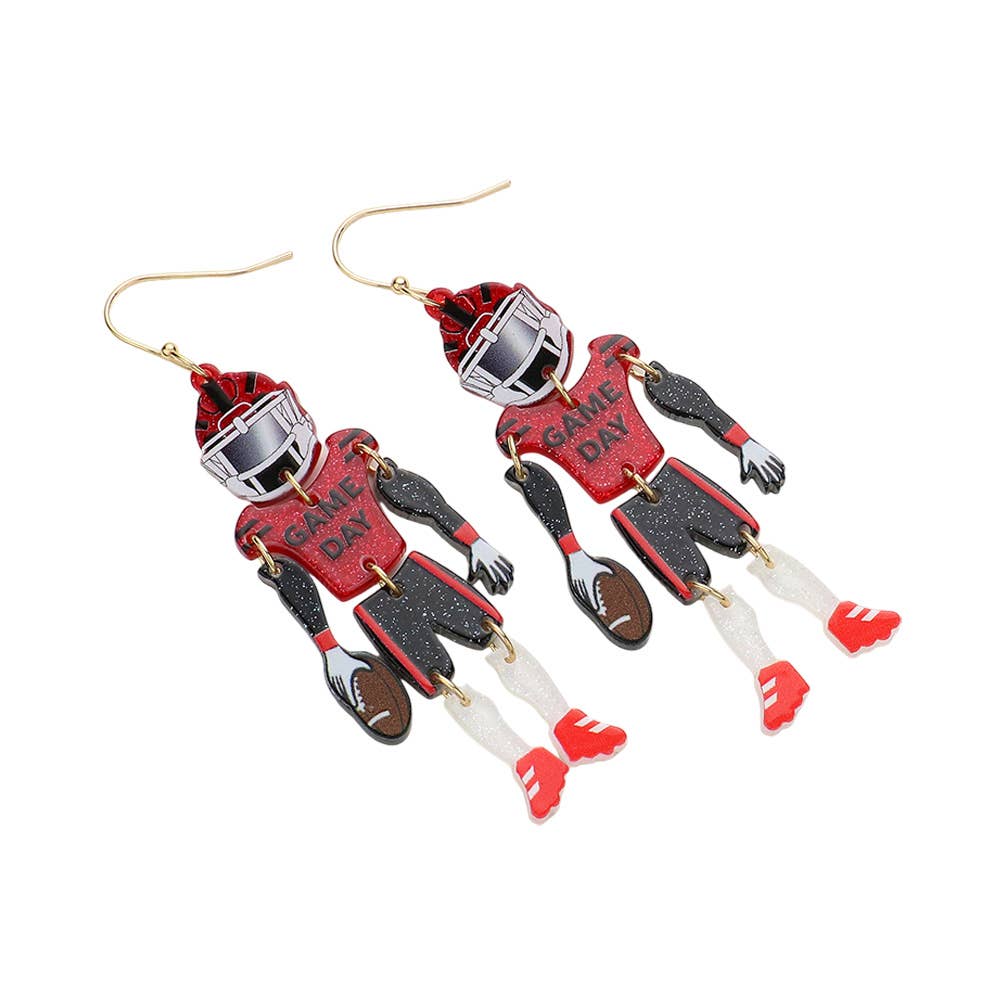Sensibling Corp. – wholesale Dangle earrings – Resin GAME DAY Football Player Dangle Earrings15