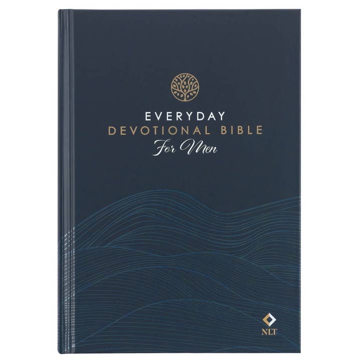 Devotional Bible NLT for Men Hardcover, Navy for wholesale by Christian Art Gifts