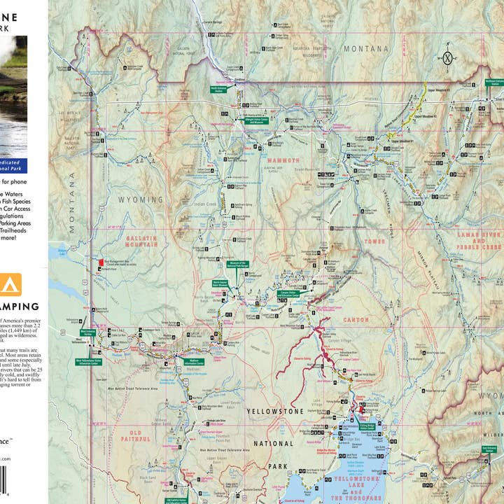 Carte GPS de pêche à la mouche du parc national de Yellowstone | Guide d'accès papier et mobile pour la vente par Map the Xperience