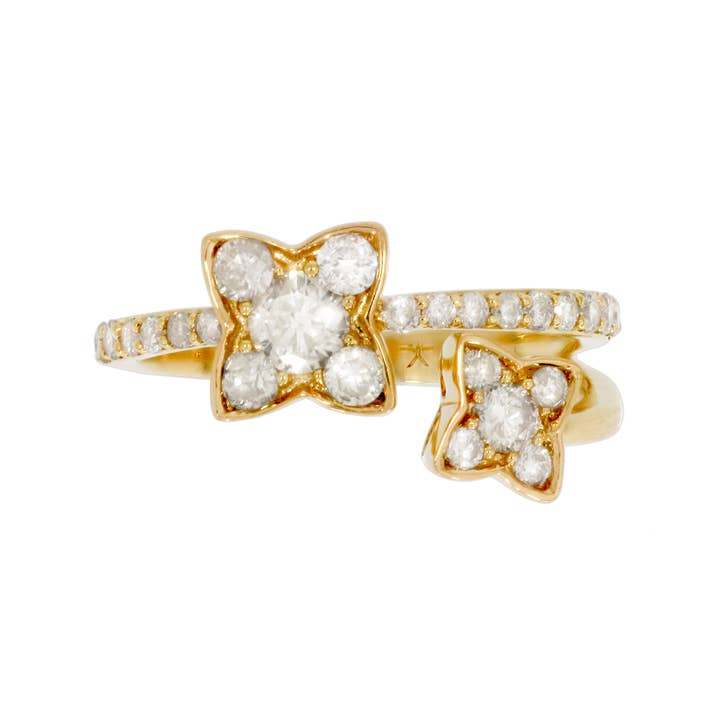 DRN01251. 14K Massivt Guld Diamantblomma Ring för wholesale av Tresor Jewelry Inc.