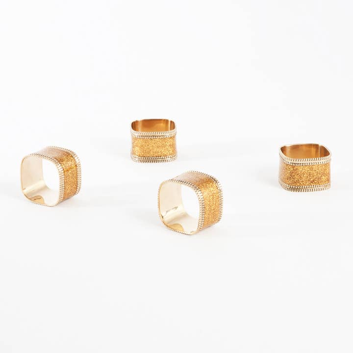 Saro Lifestyle - Wholesale Napkin ring - Sparkling Square Design Napkin Ring1