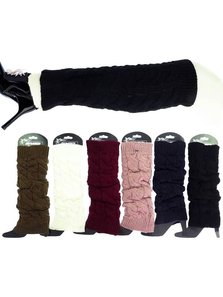 DIVERSE Damers kabelstickade knähöga benvärmare för wholesale på Faire
