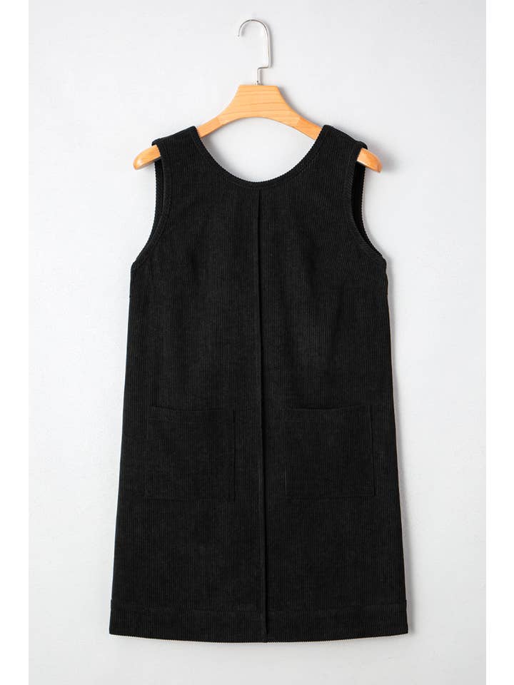 66DISCO - Wholesale Dress - Women's - Corduroy Plus Size Mini Fall Dress with Pockets (S-4X)4