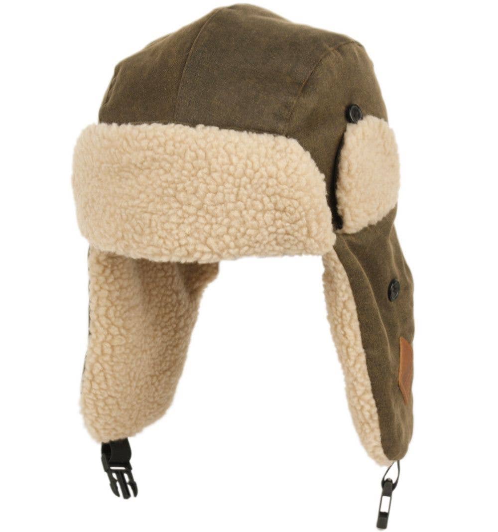 Epoch hats - Wholesale Trapper/Bomber Hat - Unisex - Wax Cotton with Sherpa Fur Winter Trapper Hats1