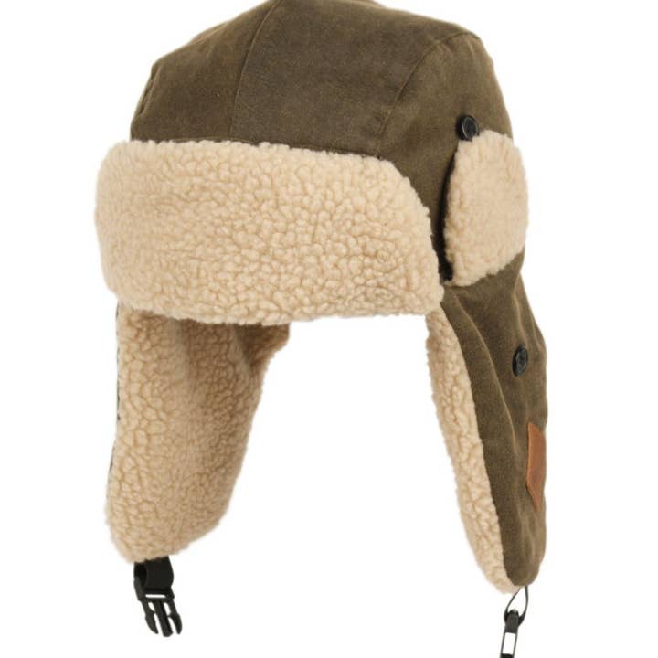 Epoch hats - Wholesale Trapper/Bomber Hat - Unisex - Wax Cotton with Sherpa Fur Winter Trapper Hats1