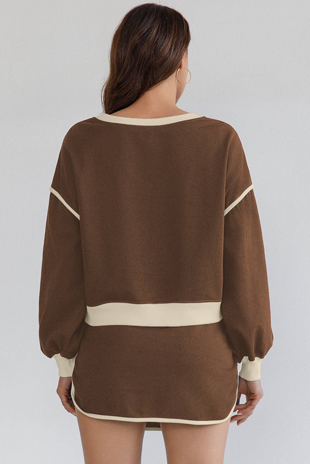 LA Society - Vente Ensemble haut et jupe - Femme - Ensemble pull ample contrasté et jupe à lacets12