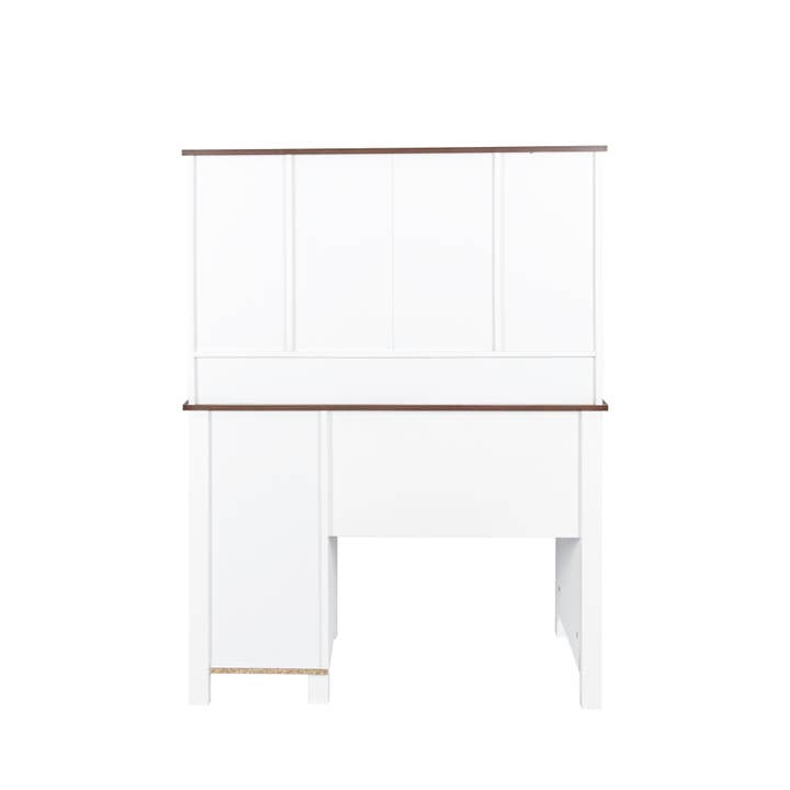 White Walnut Farmhouse Makeup Vanity with Mirror and Lights, 41.73" Wide Vanity Desk, Vanity Table with 4 Drawers and 1 Cabinet, 3 Color Modes, Dressing Table for Bedroom for wholesale on Faire