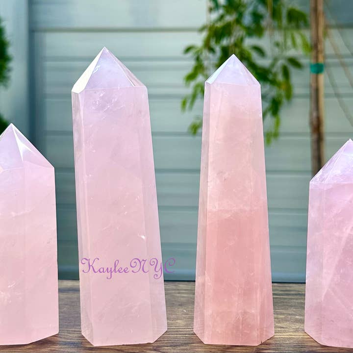 KayleeNYC - Wholesale Spiritual Stone/Crystal - 4-5 Pcs Natural Rose Quartz Tower Crystal1