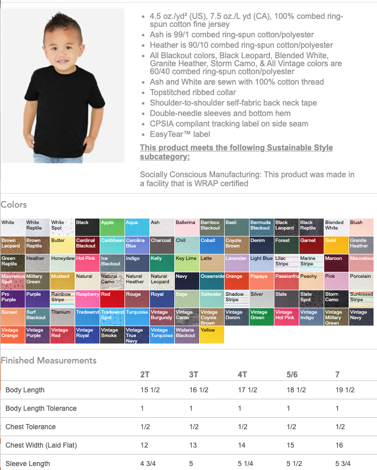 Total Apparel - Wholesale T-Shirt - Kids - Rabbit Skins Toddler Fine Jersey Blank T-Shirt 2T-7 | 332181