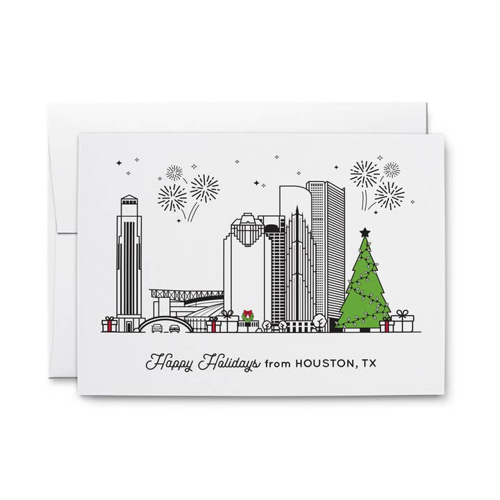 Houston Texas Holiday Greeting Card for wholesale by Kelly Renay