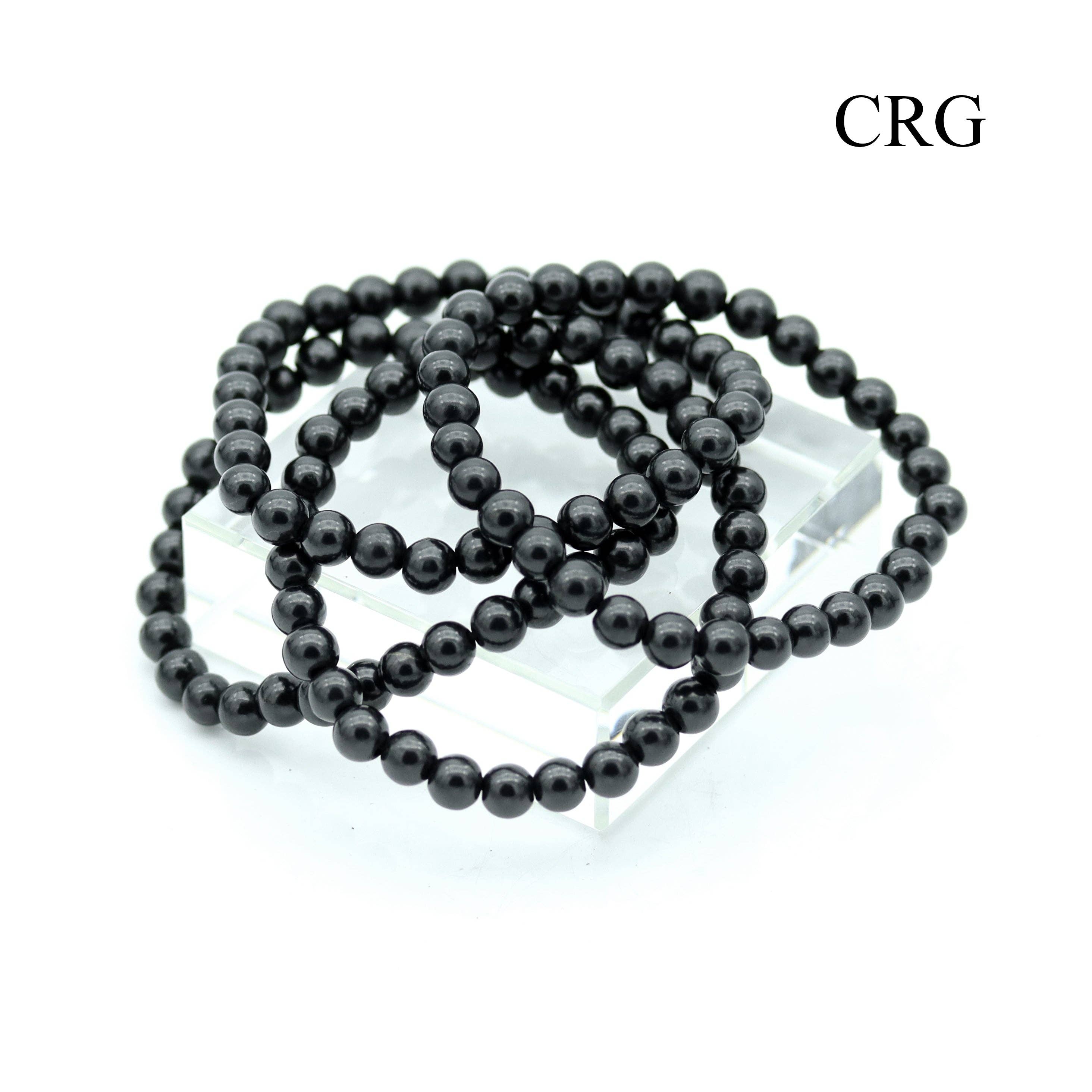 Crystal River Gems LLC - Venta al por mayor Pulsera de cuentas - Cantidad: 1 pulsera de shungita y abalorios de 6 mm1