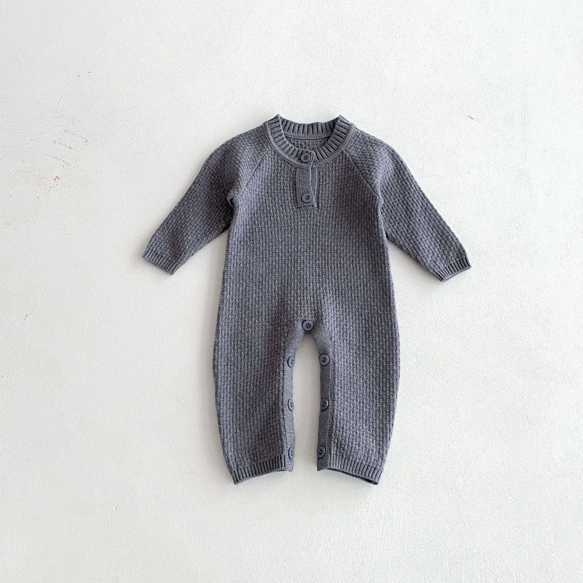 Little Trendy - Wholesale Jumpsuit - Baby - Baby raglan knitted warm romper jumpsuit1