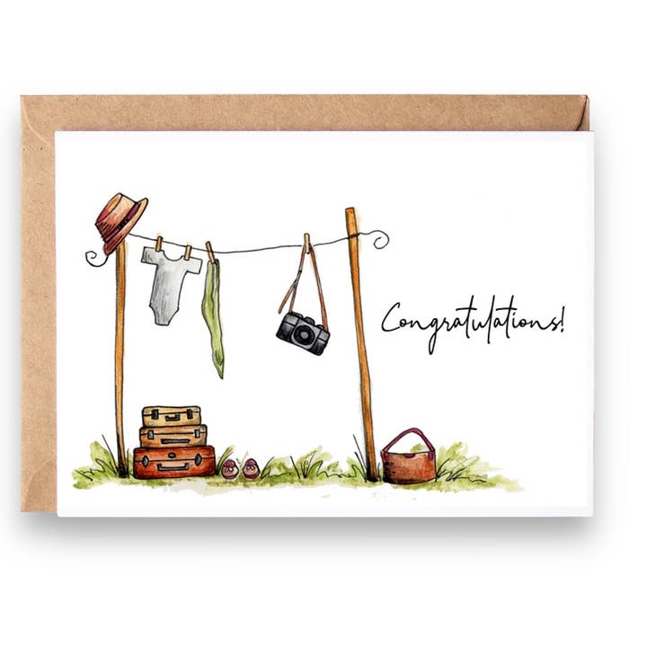 Hipster Baby Single Notes, Congratulations for wholesale by Whimsicals Paperie