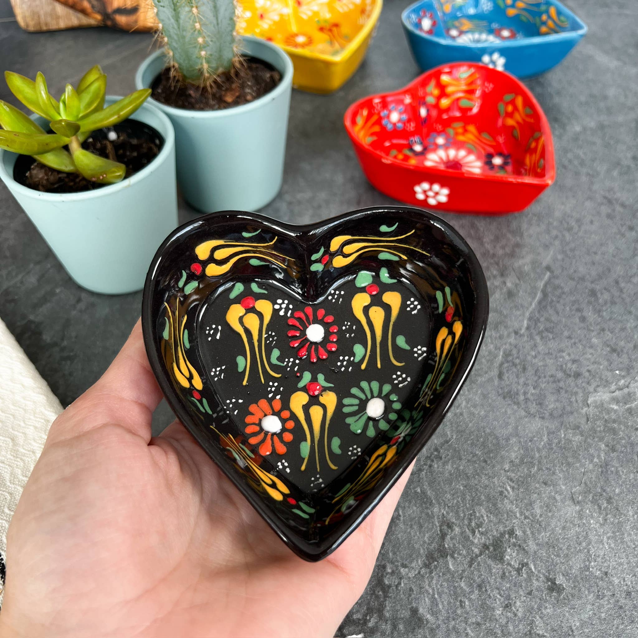 Umays Boho - Wholesale Decorative Plate/Dish/Bowl - Heart Shaped Trinket Dish, Pinch Bowls, Cute Kitchen Decor4