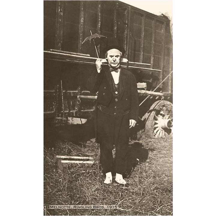 Carte postale CI-59 Melnotte, Clown de cirque pour la vente par Found Image Press