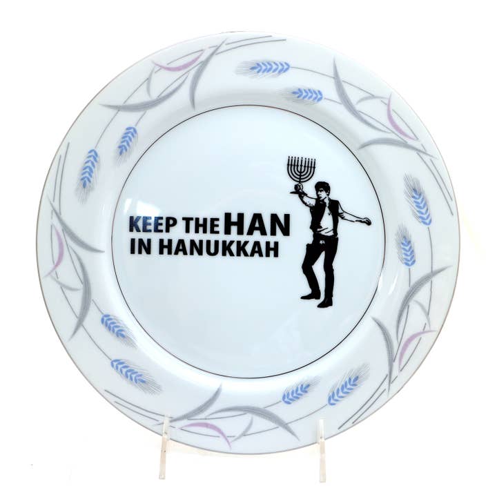 Mantén el Han en Janucá, plato divertido, vintage reciclado para venta al por mayor de Lenny Mud