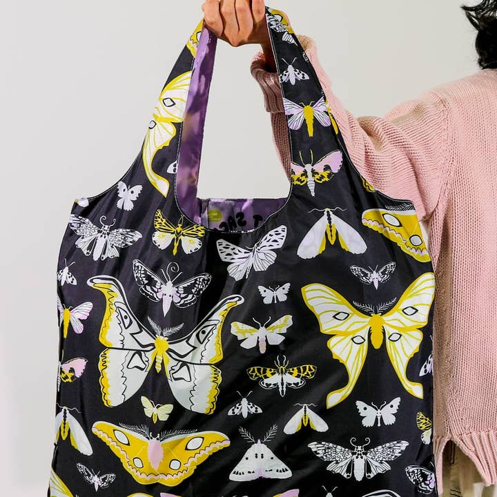 Yellow Owl Workshop - Wholesale Tote Bag - Women's - Moths Art Sack® by Banquet Workshop - Reusable Tote Bag3