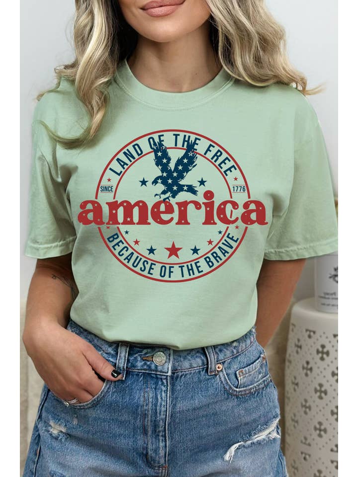 BouTeeQue Closet - Wholesale Screen Printed T-Shirt - Women's - BT1988 T AMERICA LAND OF THE FREE5