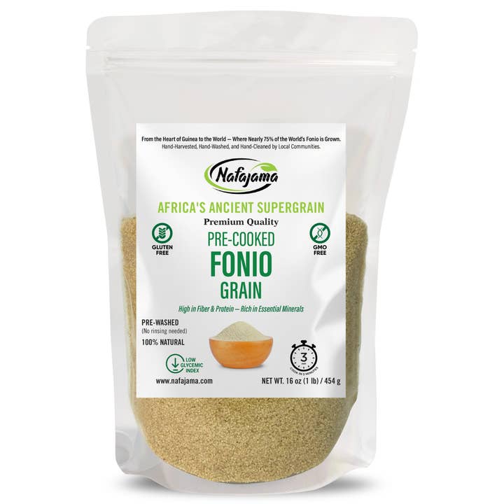 Nafajama Premium Pre-Cooked Fonio - 12-Pack(1 lb Each) for wholesale by Nafajama