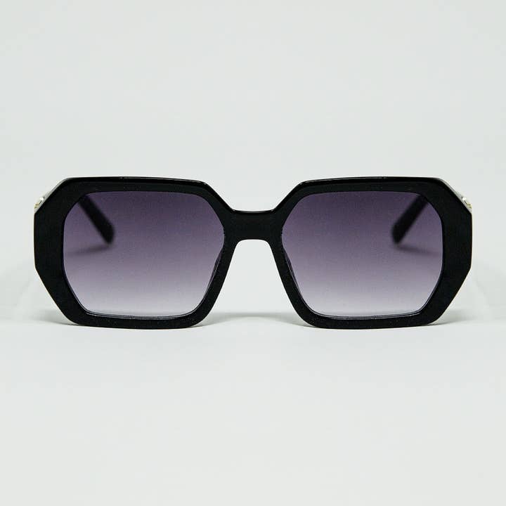 Black Diamond-Shaped Sunglasses and goldden detail for wholesale on Faire