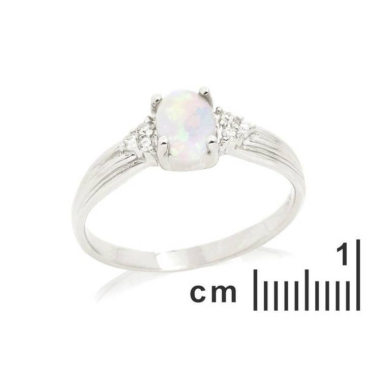 OPALOOK France – wholesale Cocktail/statement ring – Natural white opal ring from Australia oval, sterling silver1
