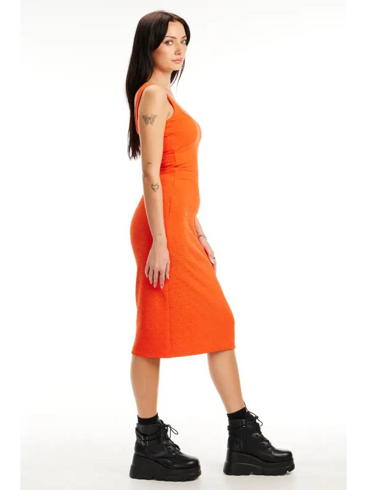 Pretty Damage - Wholesale Dress - Women's - Midi Textured Dress2