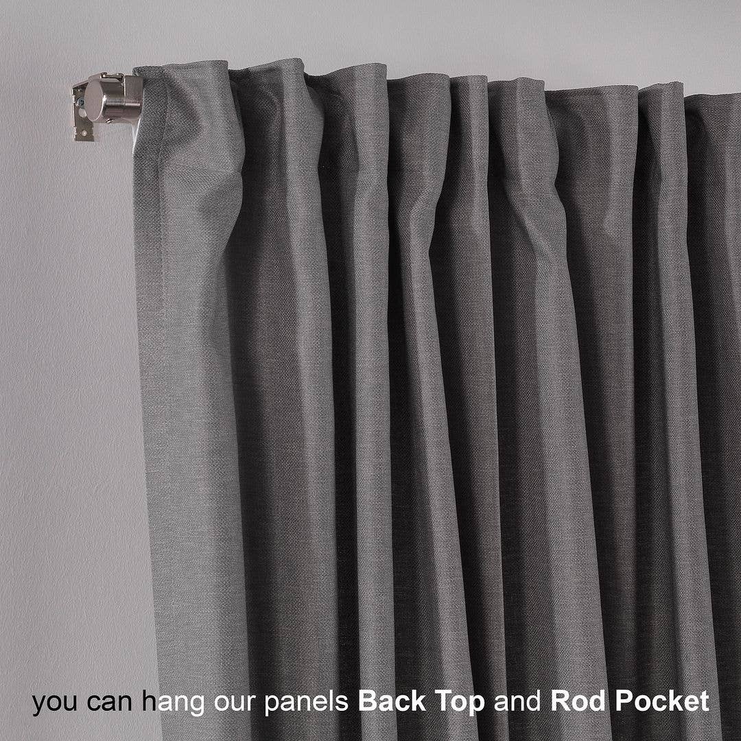 Bes Home Design - Vente Rideaux - Rideau décoratif personnalisé en faux lin de 100 po de large et extra long10