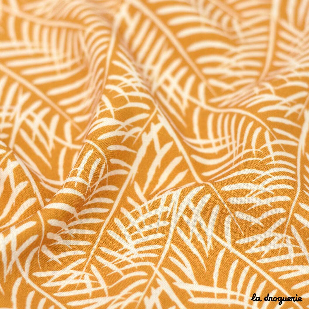 LA DROGUERIE - Wholesale Fabric - Fabric by the meter "Au gré du vent" Mustard3
