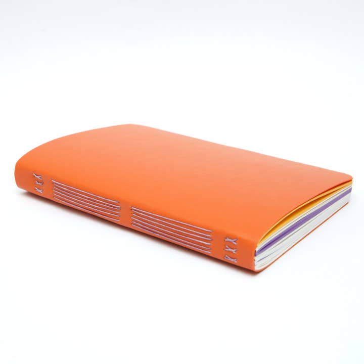 Original Brooks - Wholesale Notebook - Orange Handsewn Notebook with Assorted Paper