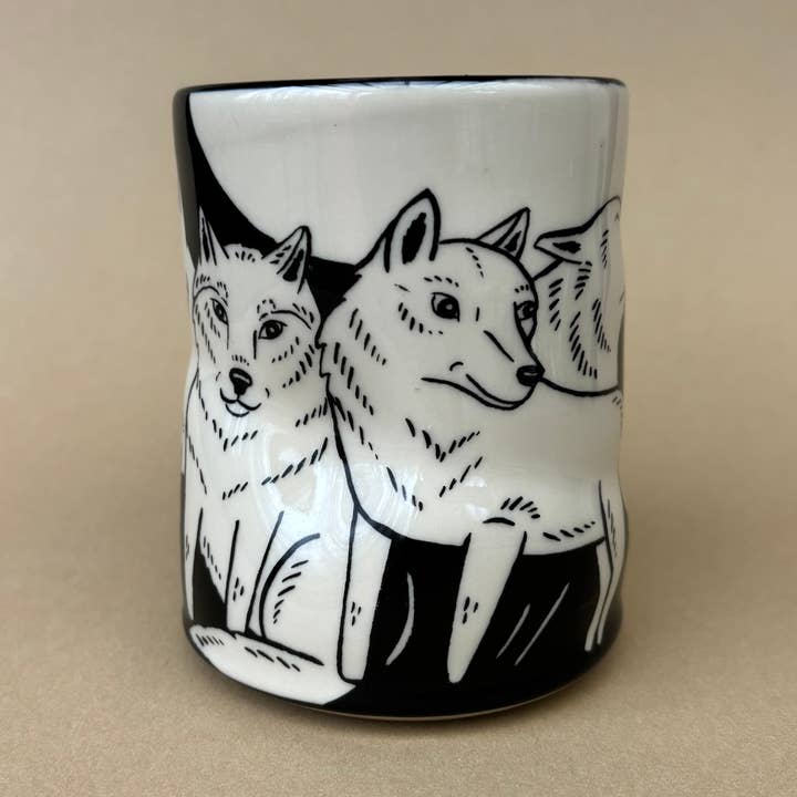 Lucky Wolf Cup - XLarge Ceramic Mug for wholesale by The Bowl Maker