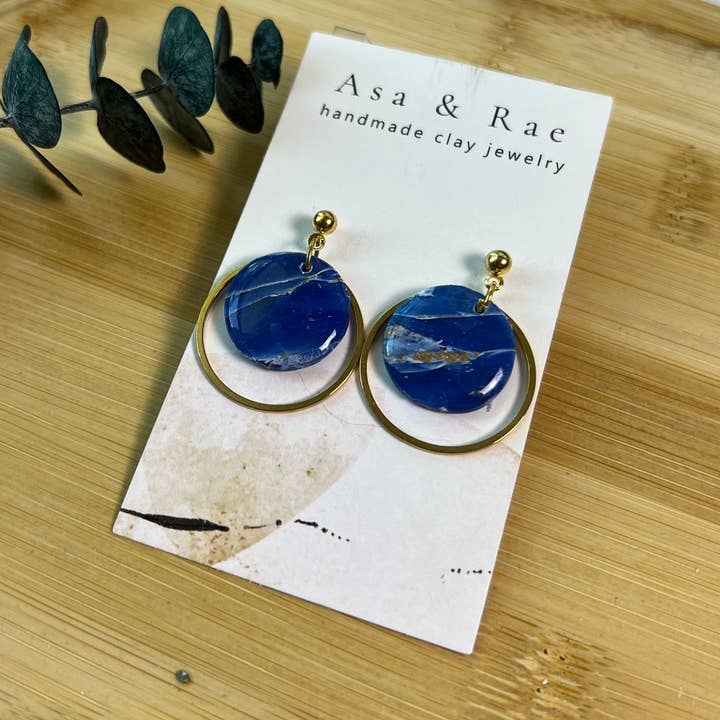Asa&Rae - Wholesale Dangle Earrings - Gold Ring Circle Dangle