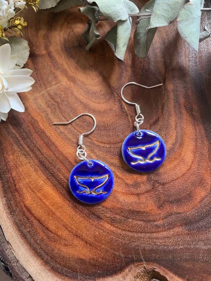 Whale Tail - Porcelain Stud/ Dangle Earrings for wholesale by Wolf and Clay Pty Ltd