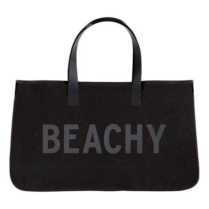 Black Canvas Tote - Beachy for wholesale by Angle