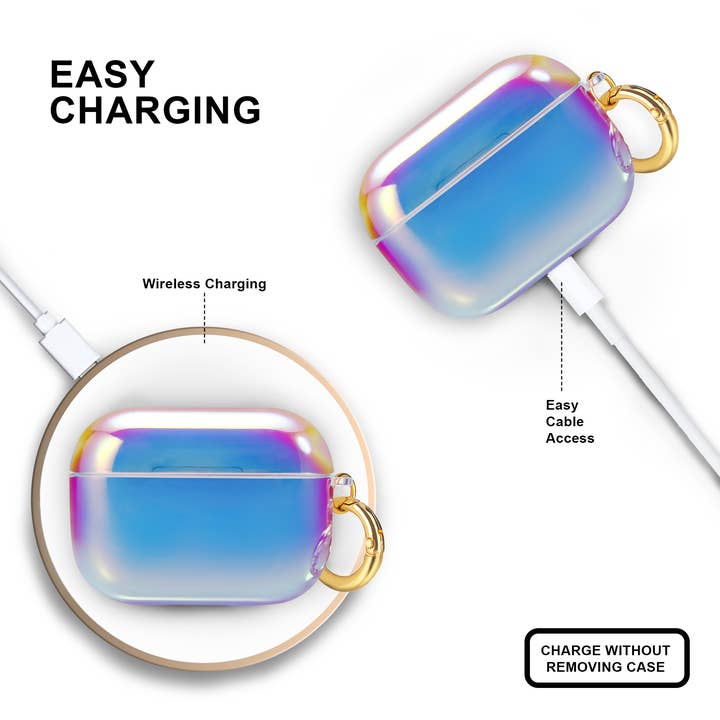 Ellie Rose - Wholesale Hoesje voor Airpod/oordopjes - Dames - AirPods Pro hoesje - Aura (Puur holografisch)8