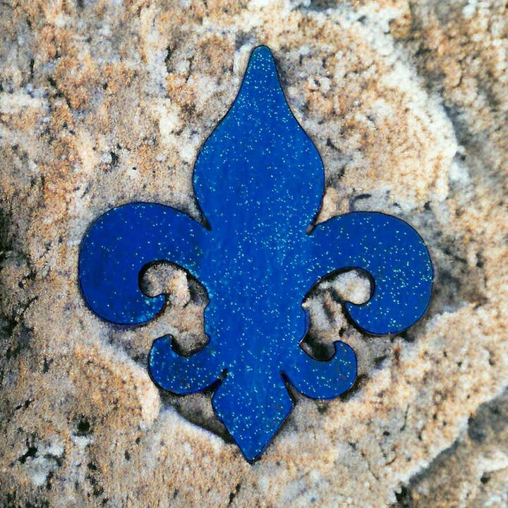 Aimant Fleur De Lis rustique métal art Louisiane recycler pour la vente par Whimsies