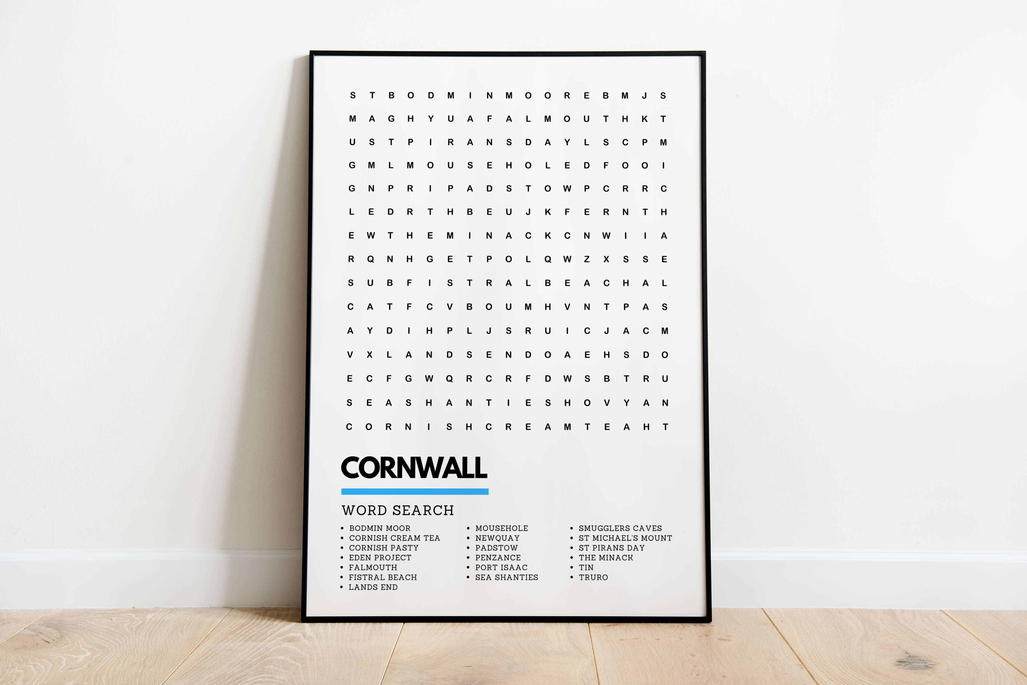 Underdog Studio – wholesale Art print – Cornwall Wordsearch Art Print0