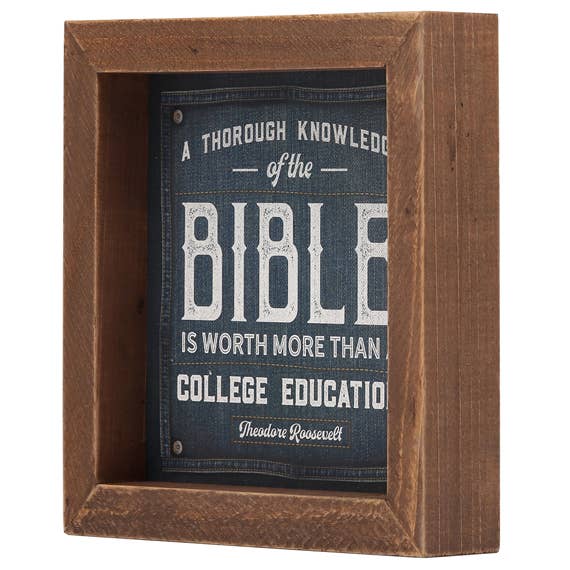 Open Road Brands, LLC - Wholesale Desk/Tabletop Sign - Knowledge Of The Bible Framed Wood Table Topper1