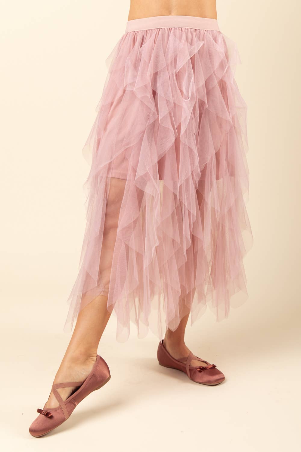 VERY J - Wholesale Rok - Dames - VERY J Barbie gelaagde tule midi-rok met waterval en elastische taille6